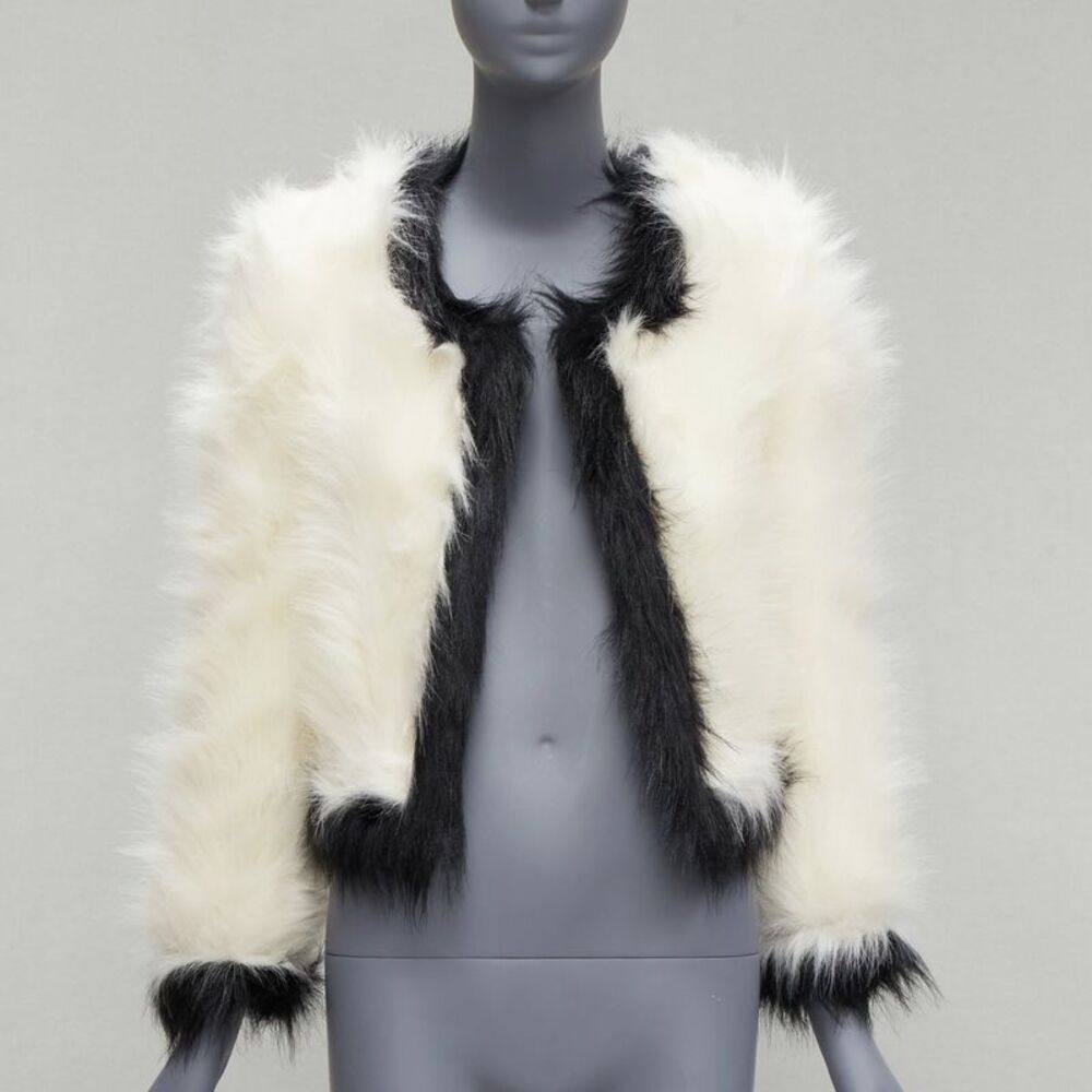 Saint Laurent 2021 Faux Fur Crop Jacket